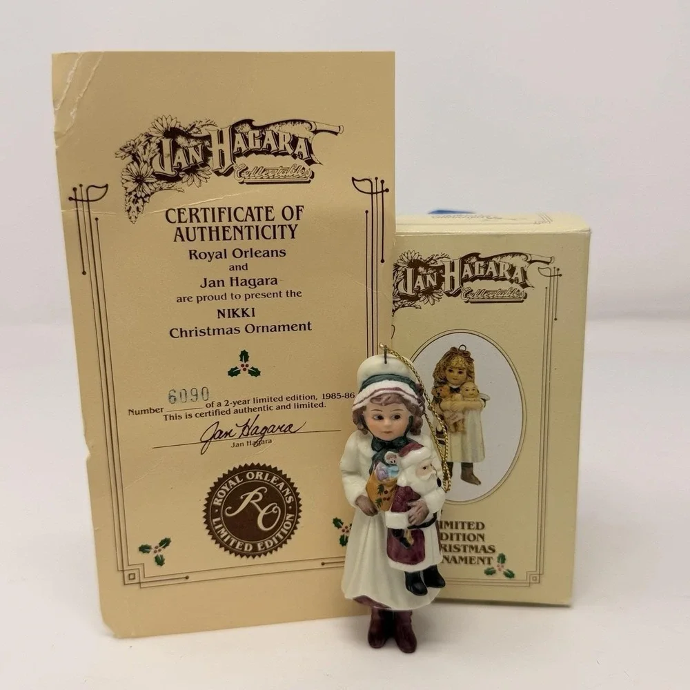 Jan Hagara Nikki Vintage 1985 Christmas Ornament Royal Orleans Ltd Ed w/‎ COA